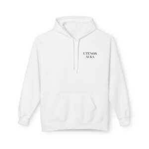 Pagrindinis utenos aukos graphic hoodie — minimal line art streetwear pullover