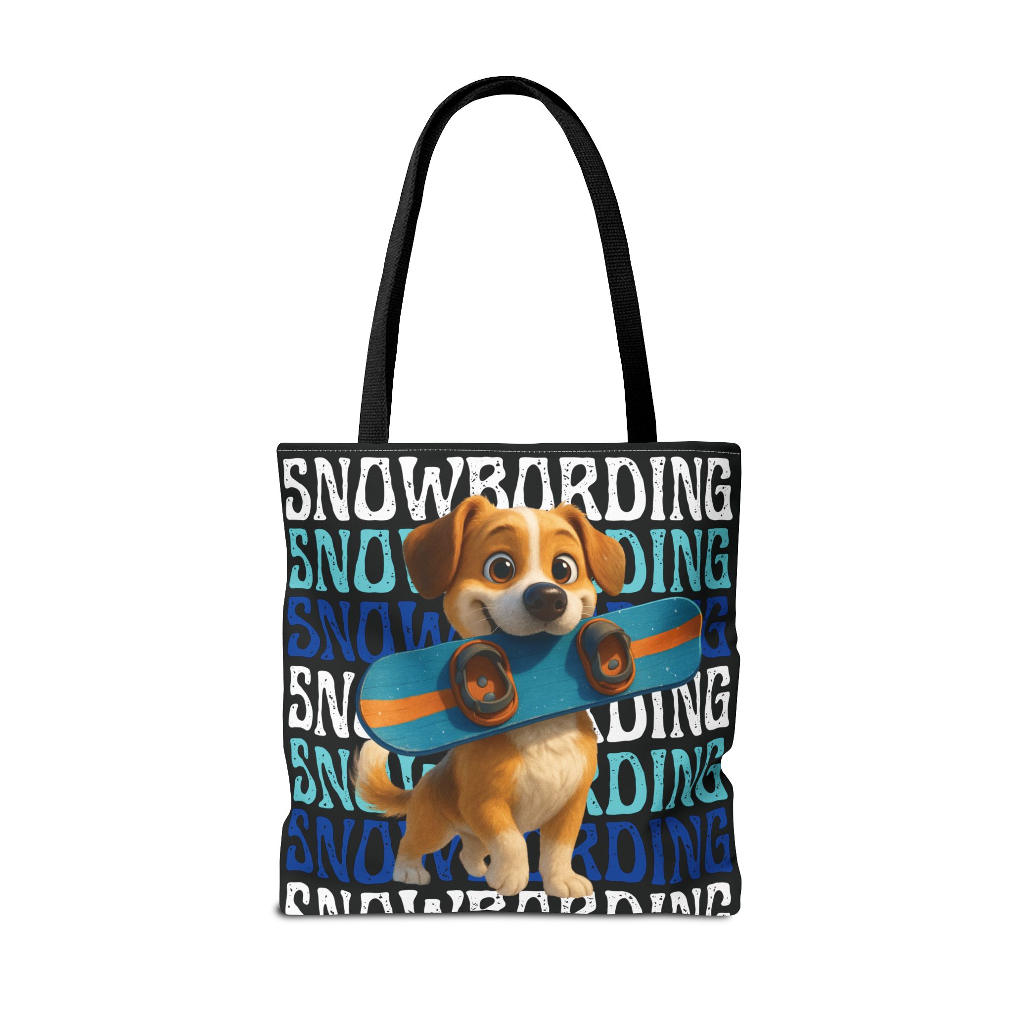 snowboarding puppy tote bag snowboarding puppy tote bag