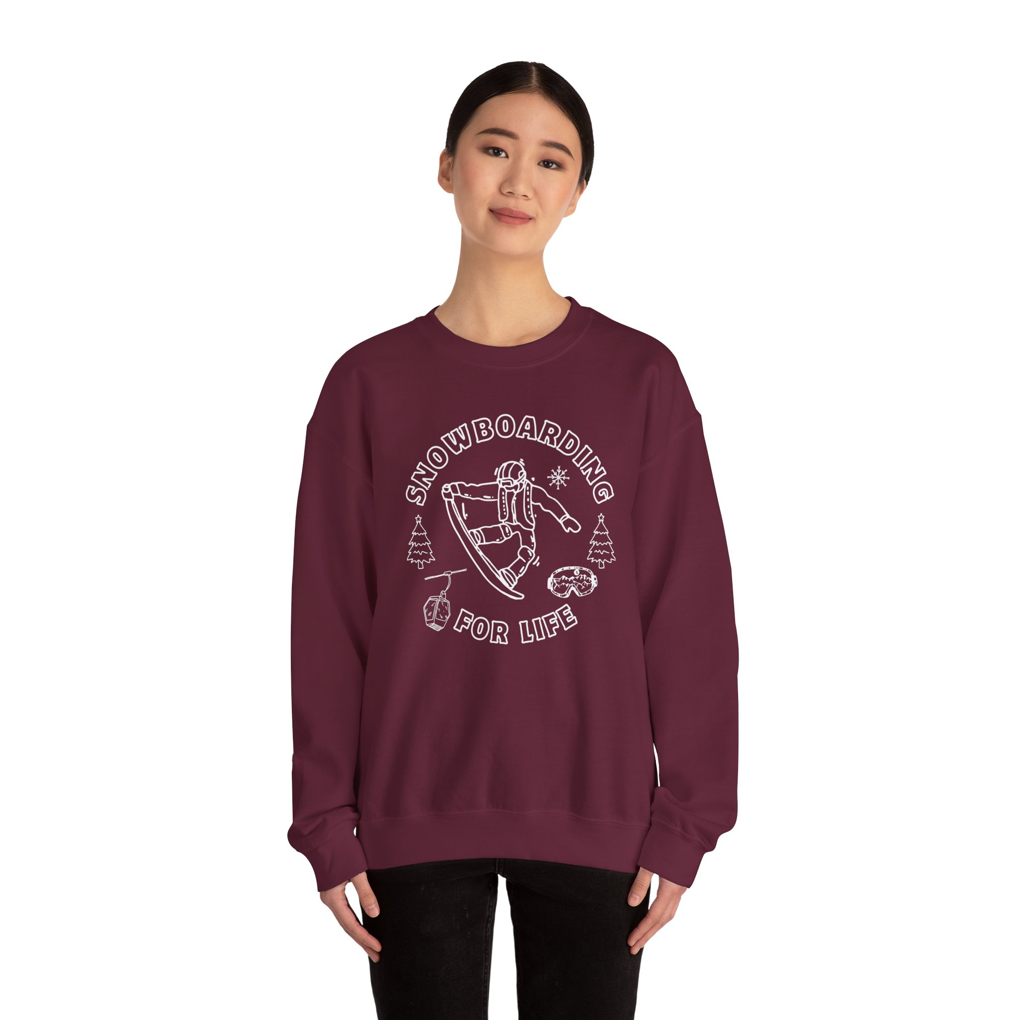 snowboarding crewneck sweatshirt retro snowboarder graphic snowboarding crewneck sweatshirt retro snowboarder graphic