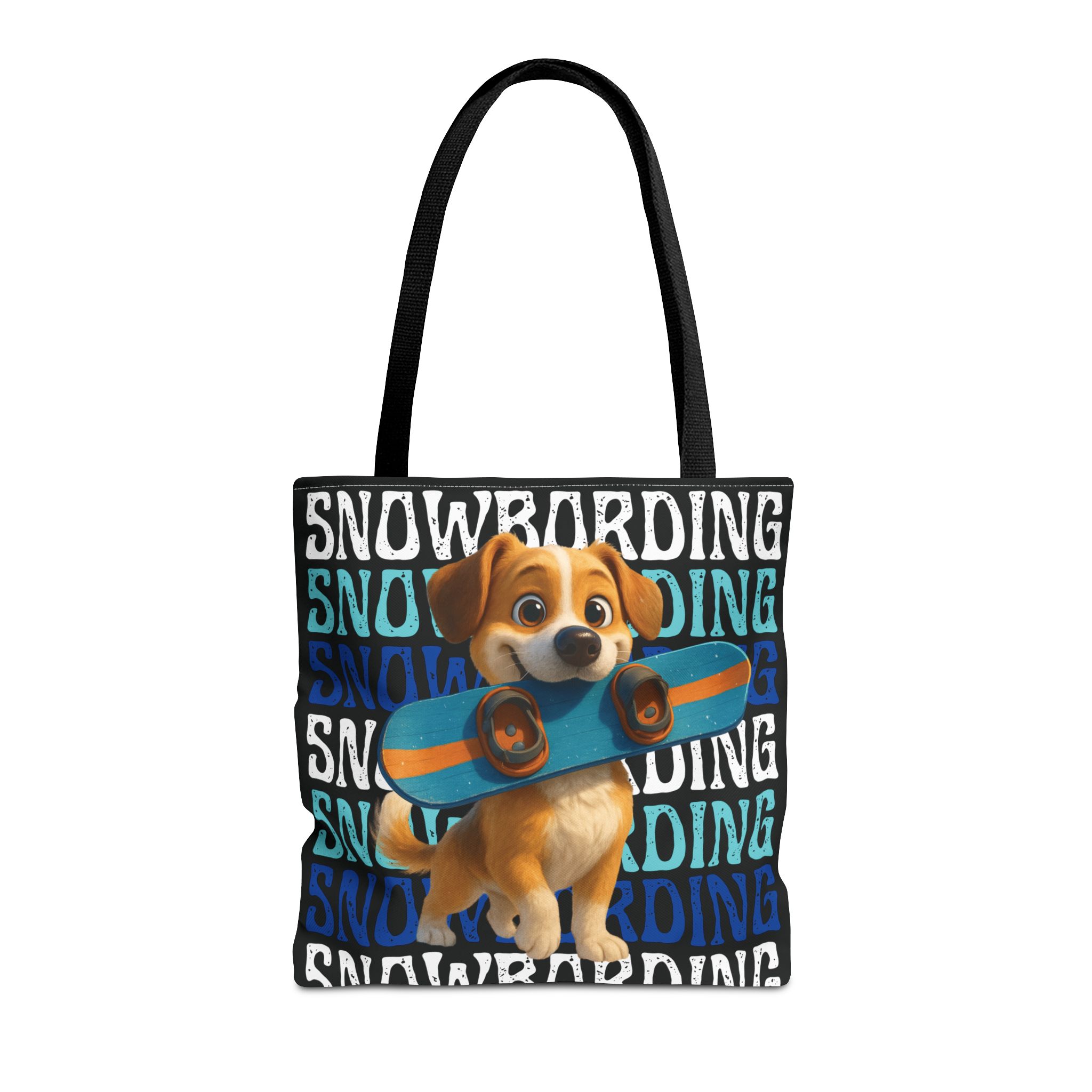 snowboarding puppy tote bag snowboarding puppy tote bag