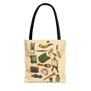 Pagrindinis artist supplies tote bag