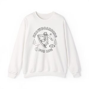 Pagrindinis snowboarding crewneck sweatshirt retro snowboarder graphic